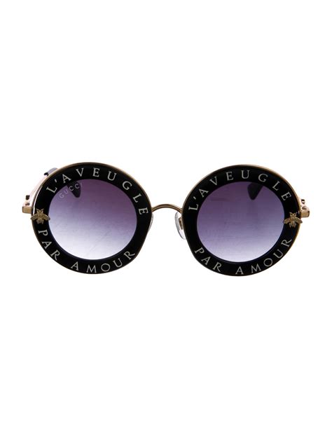 gucci l'aveugle par amour sunglasses price|Round & Oval Sunglasses for Women .